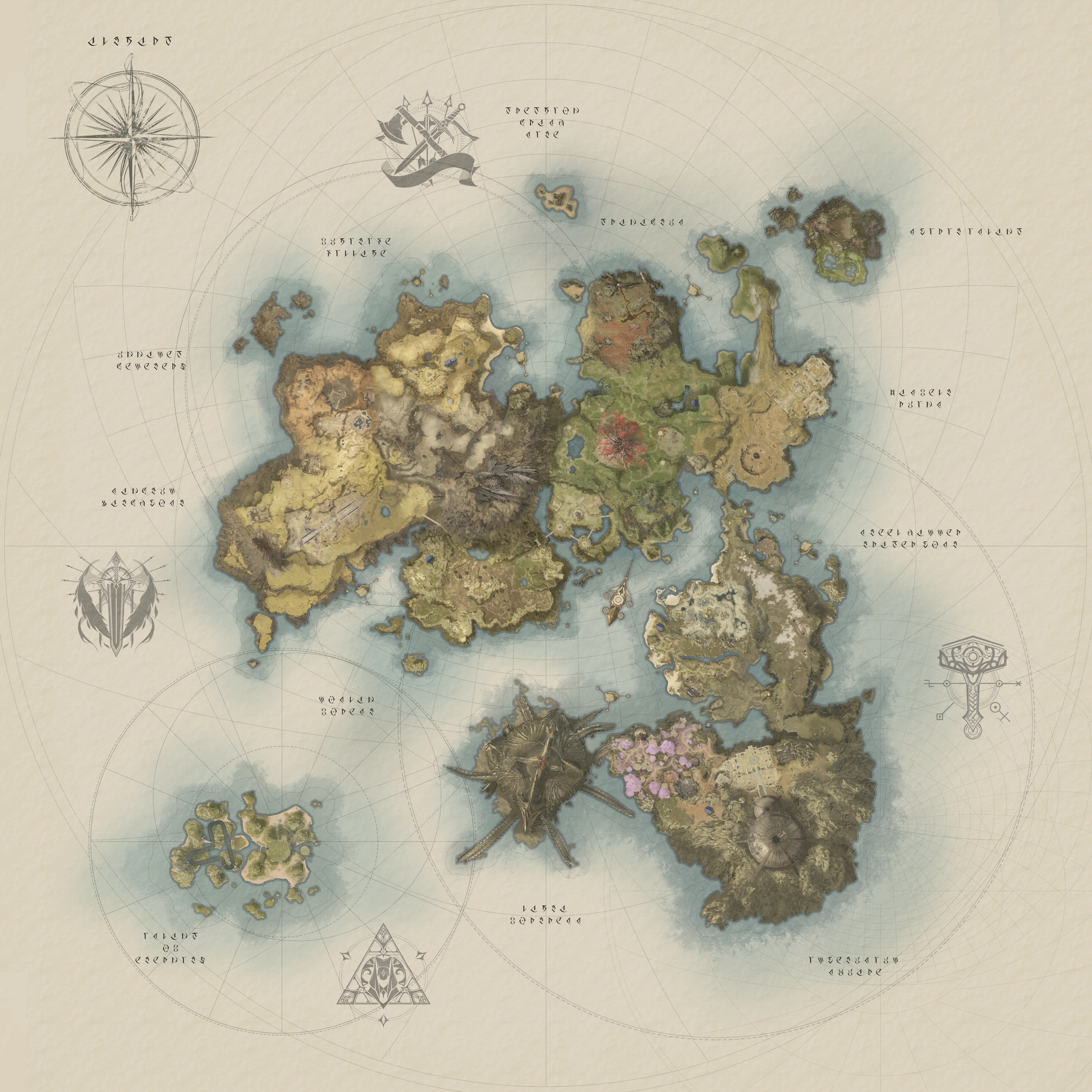 Community AION 2 interactive world map used to orient event routes